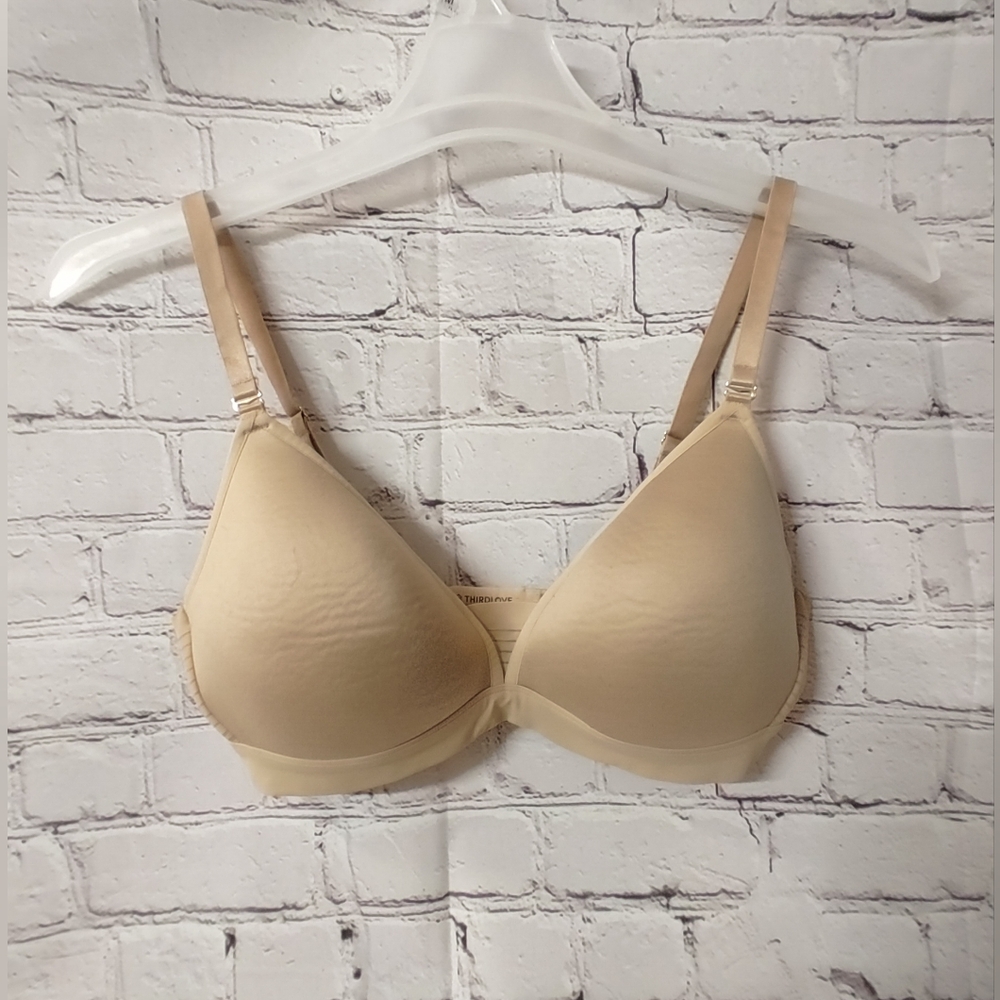 Thirdlove Seamless Stripe Wireless Bra 36C Beige
